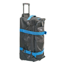 Load image into Gallery viewer, Akona Roller Duffel Bag Blue Accent standing up