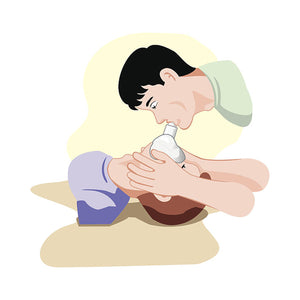 CPR with mask illustration