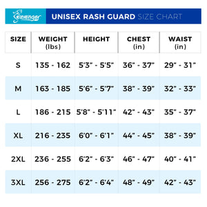 Size Chart Rash Guard