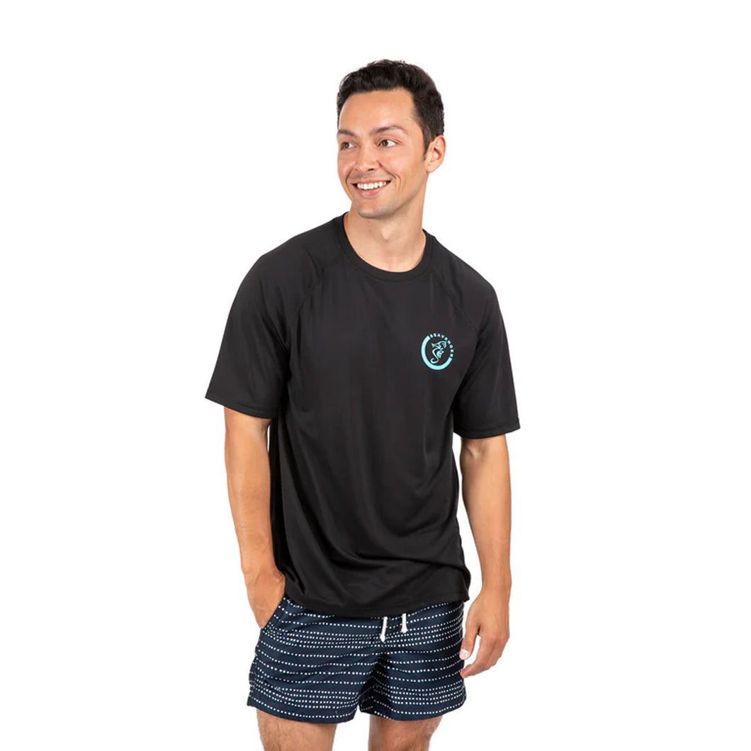 Trekker Unisex Rash Guard - Short Sleeve - Front Side - Black