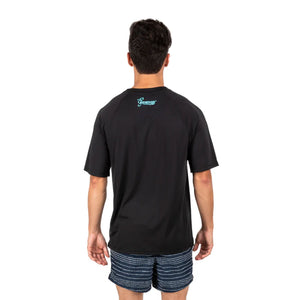 Trekker Unisex Rash Guard - Short Sleeve - Back Side - Black