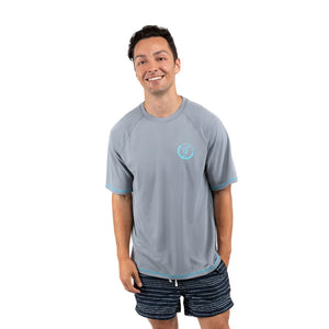 Trekker Unisex Rash Guard - Short Sleeve - Front Side - Gray