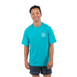 Trekker Unisex Rash Guard - Short Sleeve - Front Side - Tiffany