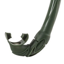 Load image into Gallery viewer, IST Silicone Freediving Snorkel green close up 