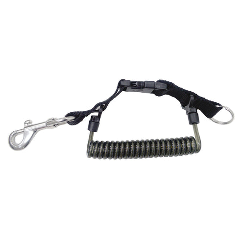 Stainless Steel Wire Coil Lanyard With Q/R Buckle Waterproof