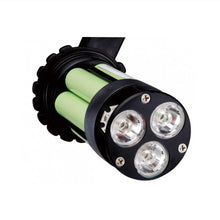 Load image into Gallery viewer, LED Torch - 3 LEDs, 660 Lumens, 100m Max. Depth - rechargeable